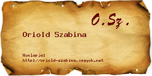 Oriold Szabina névjegykártya